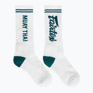 Ponožky Fairtex "Muay Thai" white/green