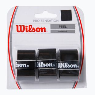 Obal na tenisovú raketu Wilson Pro Overgrip Sensation 3 ks čierny WRZ4010BK+