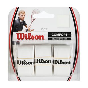 Wilson Sq Pro Overgrip obaly na squashové rakety 3 ks biele WRR937000+
