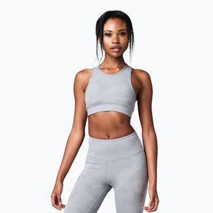 STRONG ID Drop And Give Me Camo šedá fitness podprsenka Z1T02603