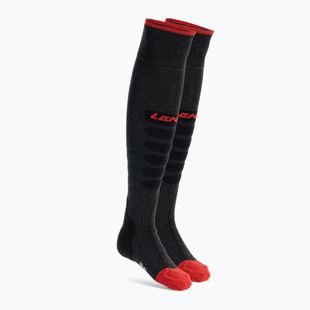 Lyžiarske ponožky Lenz Heat Sock 5.1 Toe Cap Regular Fit Grey-Red 17