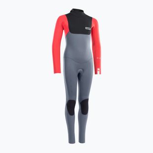 Detský plavecký neoprén ION Capture 5/4 Back Zip steel blue/red