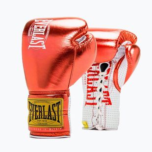 Kožené boxerské rukavice Everlast Fight  červené