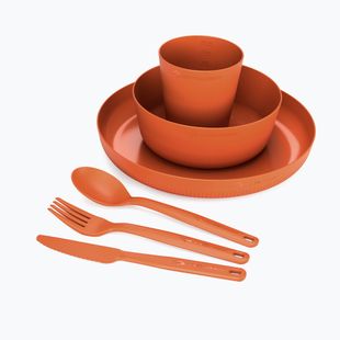 Súprava turistického riadu Sea To Summit Camp Dinnerware Set 6 burnt orange