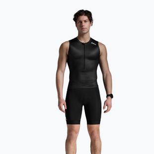 Pánske cyklistické tielko 2XU Core Tri Tank black/white
