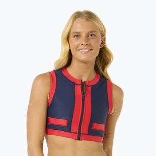 Horný diel plaviek Rip Curl Coco Short Sleeve Vest red/dark blue