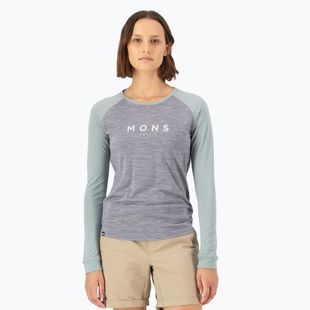 Dámske termo tričko s dlhým rukávom Mons Royale Icon Raglan grey heather