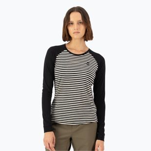 Dámske termo tričko s dlhým rukávom Mons Royale Icon Raglan mr stripe/black
