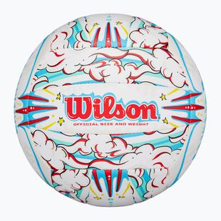 Volejbalová lopta Wilson Graffiti Peace white/blue veľkosť 5