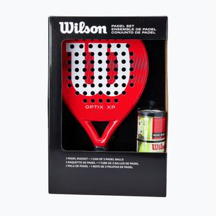 Padelová raketa + 3 loptičky Wilson Optix XP Padel Kit Box red