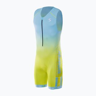 Pánsky triatlonový oblek Synergy Elite Sleeveless Trisuit mint/yellow
