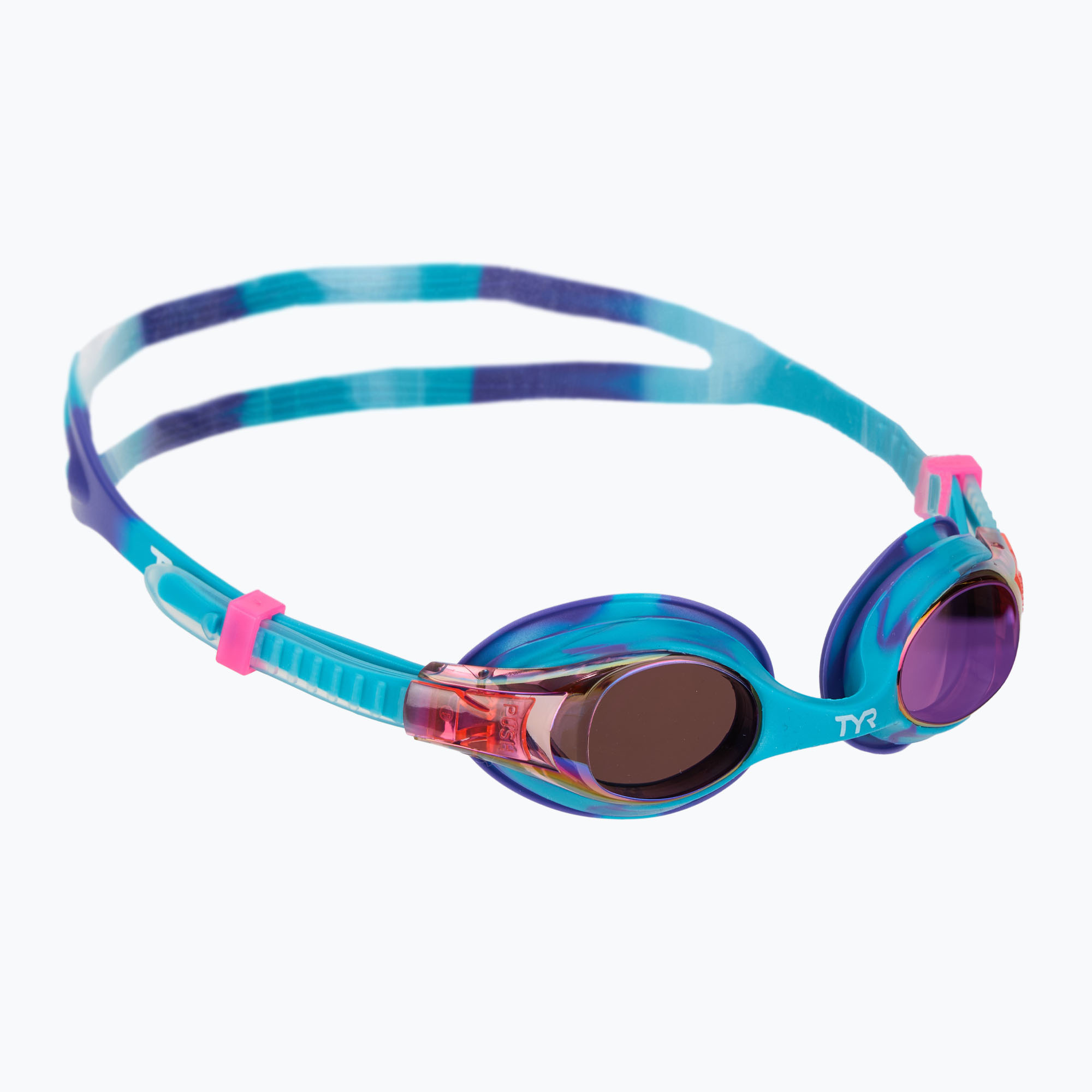 Detské plavecké okuliare TYR Swimple Tie Dye Mirrored purple/turqoise/purple (Swimple Tie Dye Mirrored LGSWTDM_547)