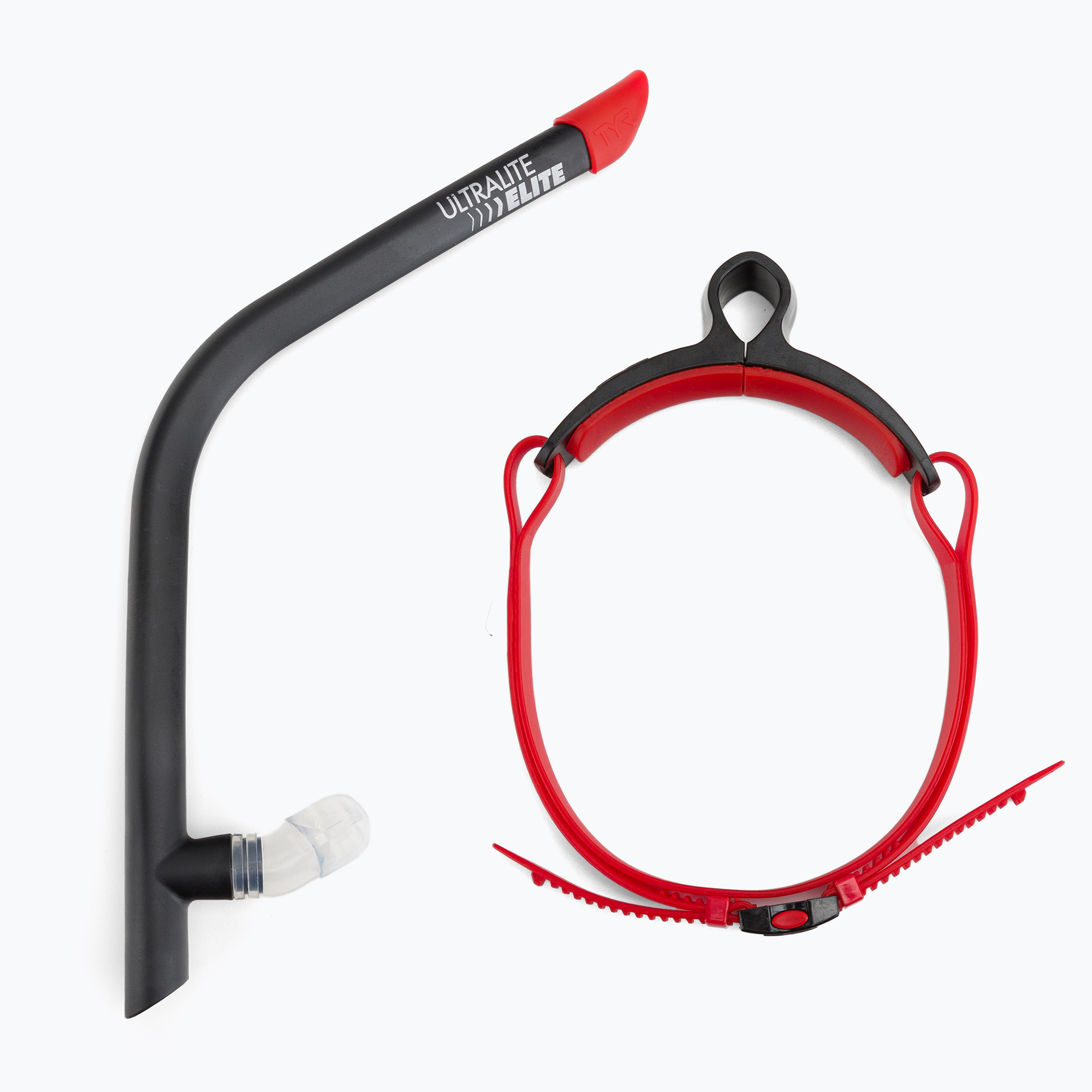 TYR Ultralite Snorkel Elite predná plavecká trubica čierna a červená LSNKLELT_1