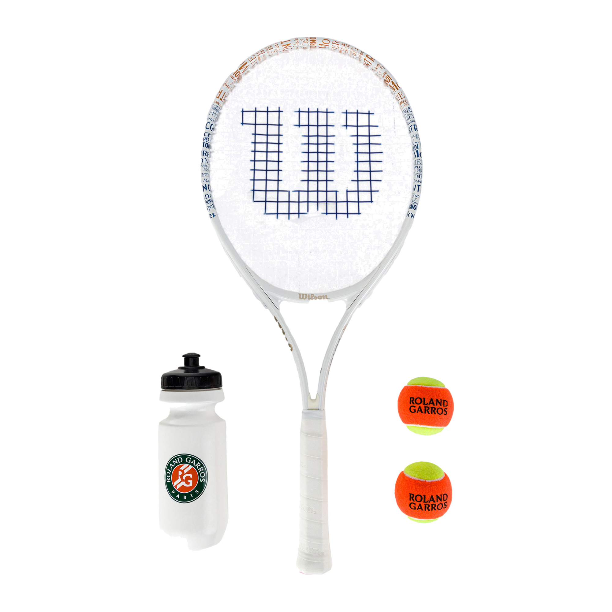 Detská tenisová súprava Wilson Roland Garros Elite 25 oranžovo-biela WR086810F