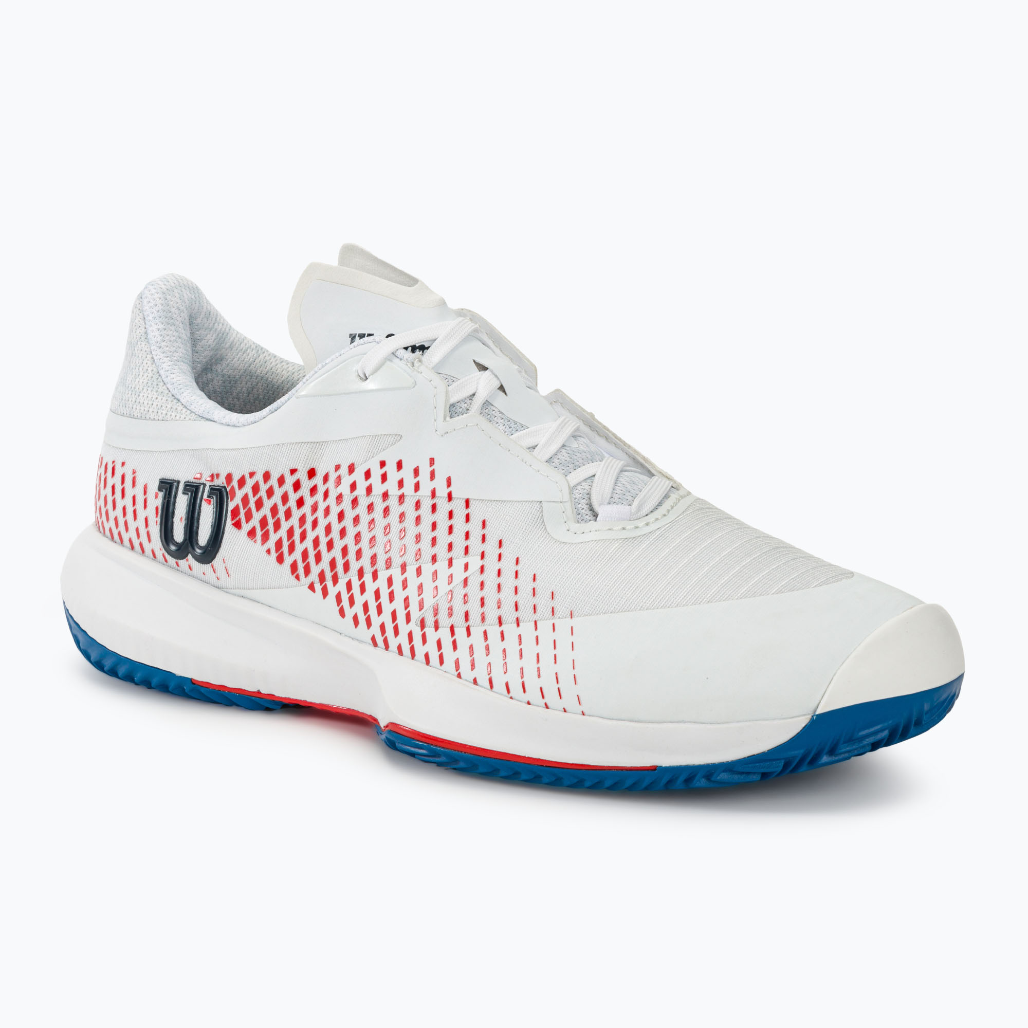 Pánska tenisová obuv Wilson Kaos Swift 1.5 Clay white/deja vu blue/wilson red (Kaos Swift 1.5 Clay WRS332810)