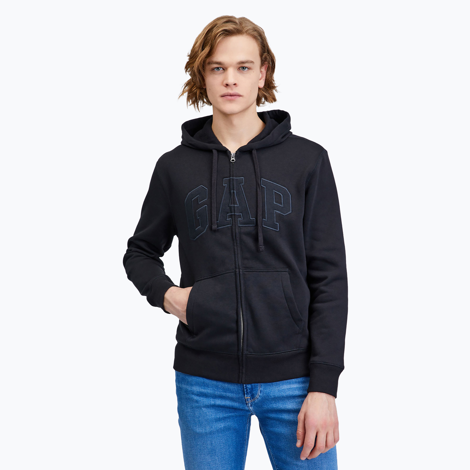 Pánska mikina GAP V-Heritage Logo FZ true black (V-Heritage Logo FZ 499917)