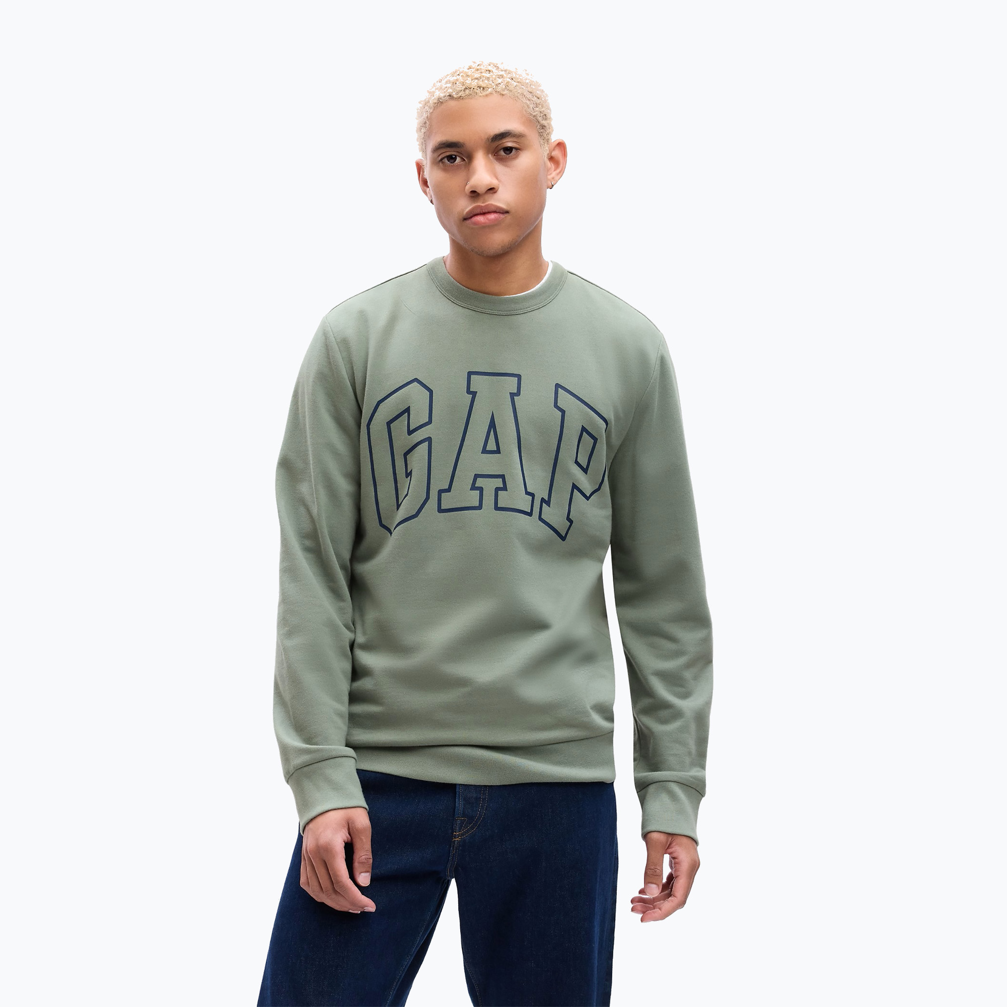 Pánska mikina GAP Logo Crewneck sage (Crewneck 427434)