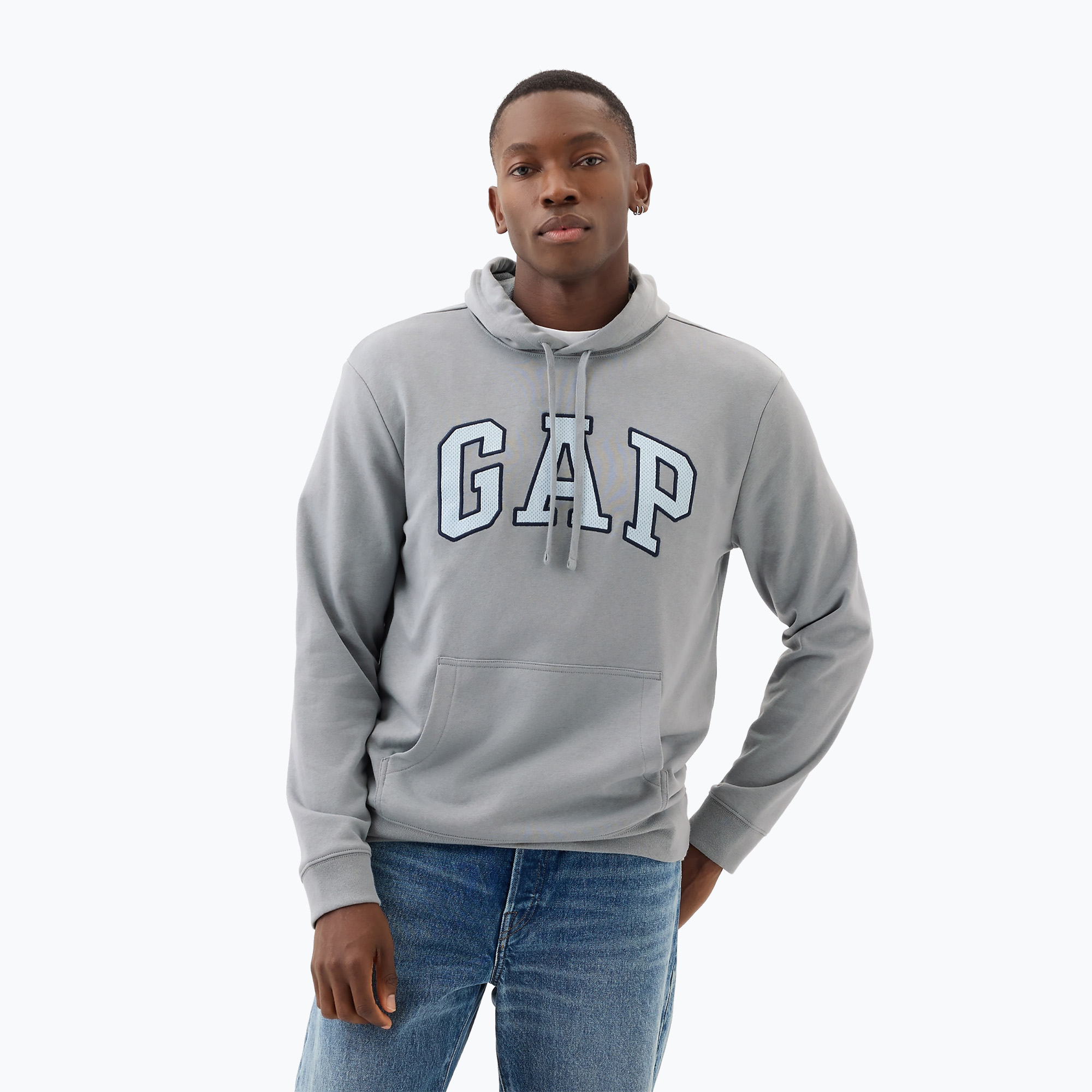 Pánska mikina GAP Heritage Crewneck Logo storm cloud