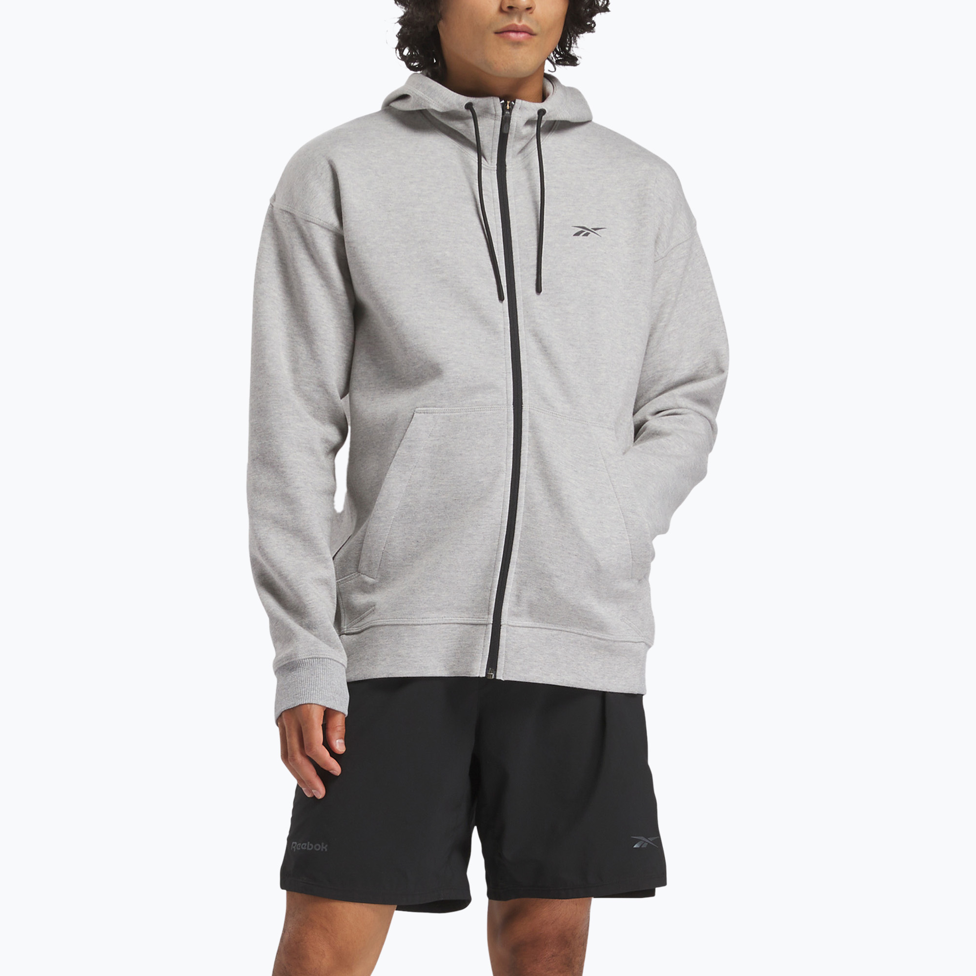 Pánska mikina Reebok Athlete Full Zip medium grey heather (Athlete Full Zip 100215045)