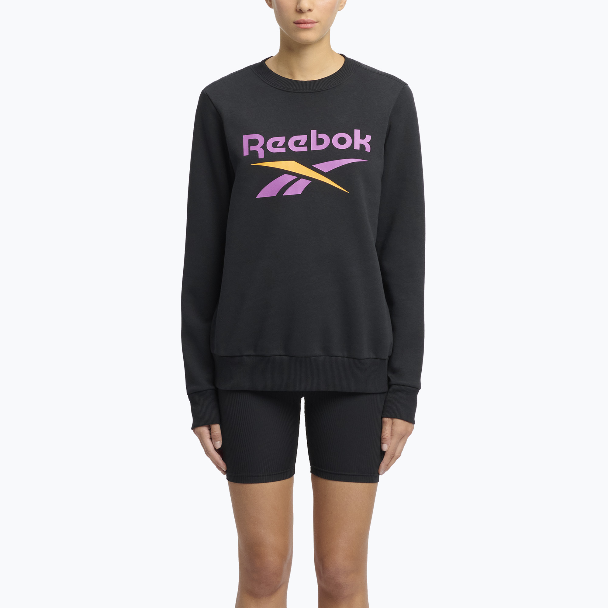 Dámska mikina Identity Big Logo Fleece Crew black/purple rave/electric amber (Identity Big Logo Fleece Crew 100215199)