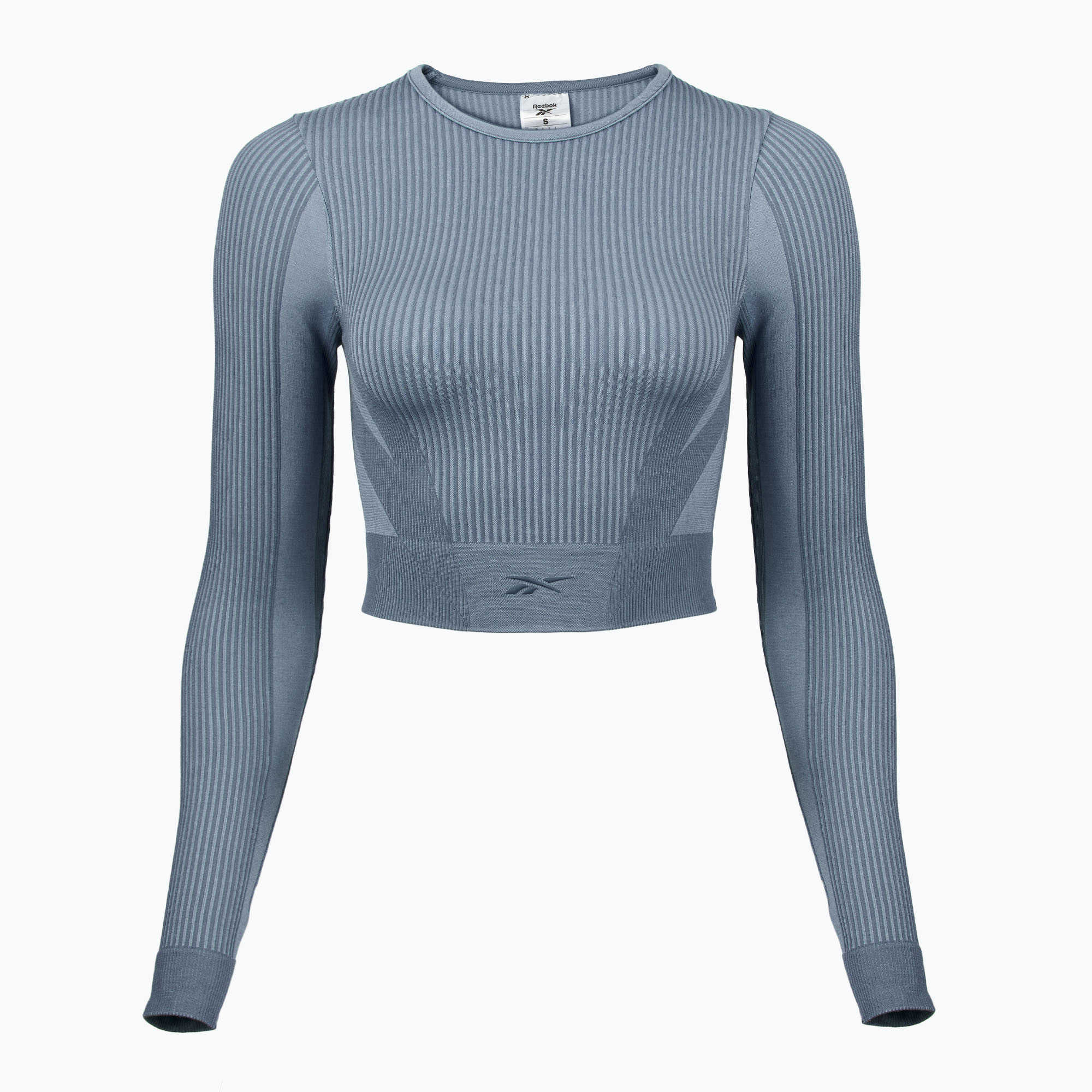 Dámske tréningové tričko s dlhým rukávom Reebok RBK Lab Seamless Crop upgrade blue (RBK Lab Seamless Crop 100221561)