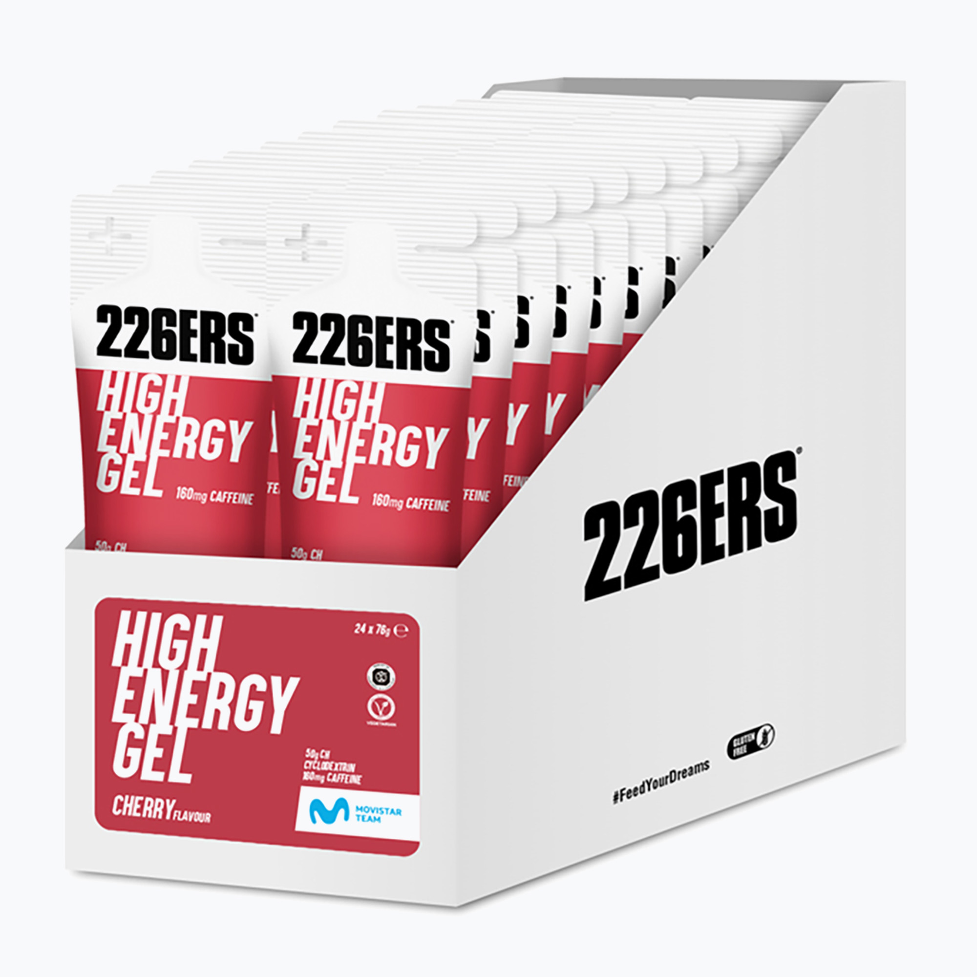 Sada energetických gélov 226ERS High Energy Caffeine 24 ks x 76 g višňa (High Energy Caffeine 50101)