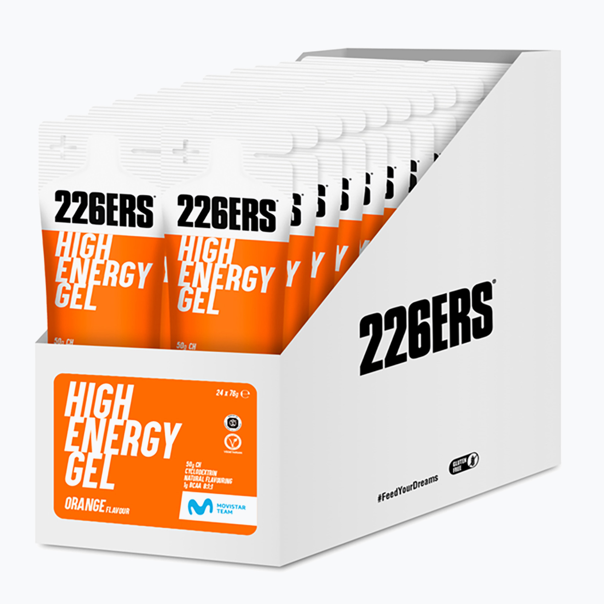 Sada energetických gélov 226ERS High Energy Salty BCAA 24 ks x 76 g pomaranč