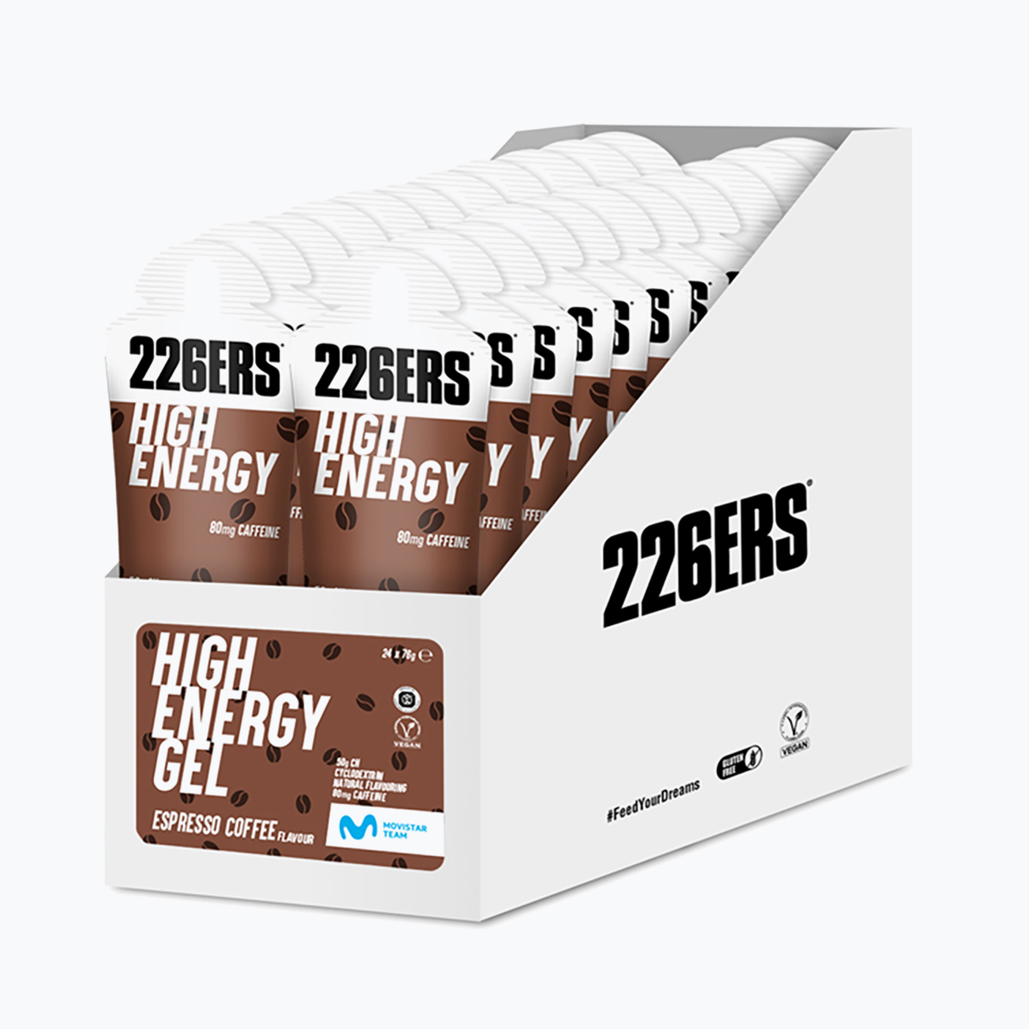 Sada energetických gélov 226ERS High Energy Caffeine 24 ks x 76 g káva
