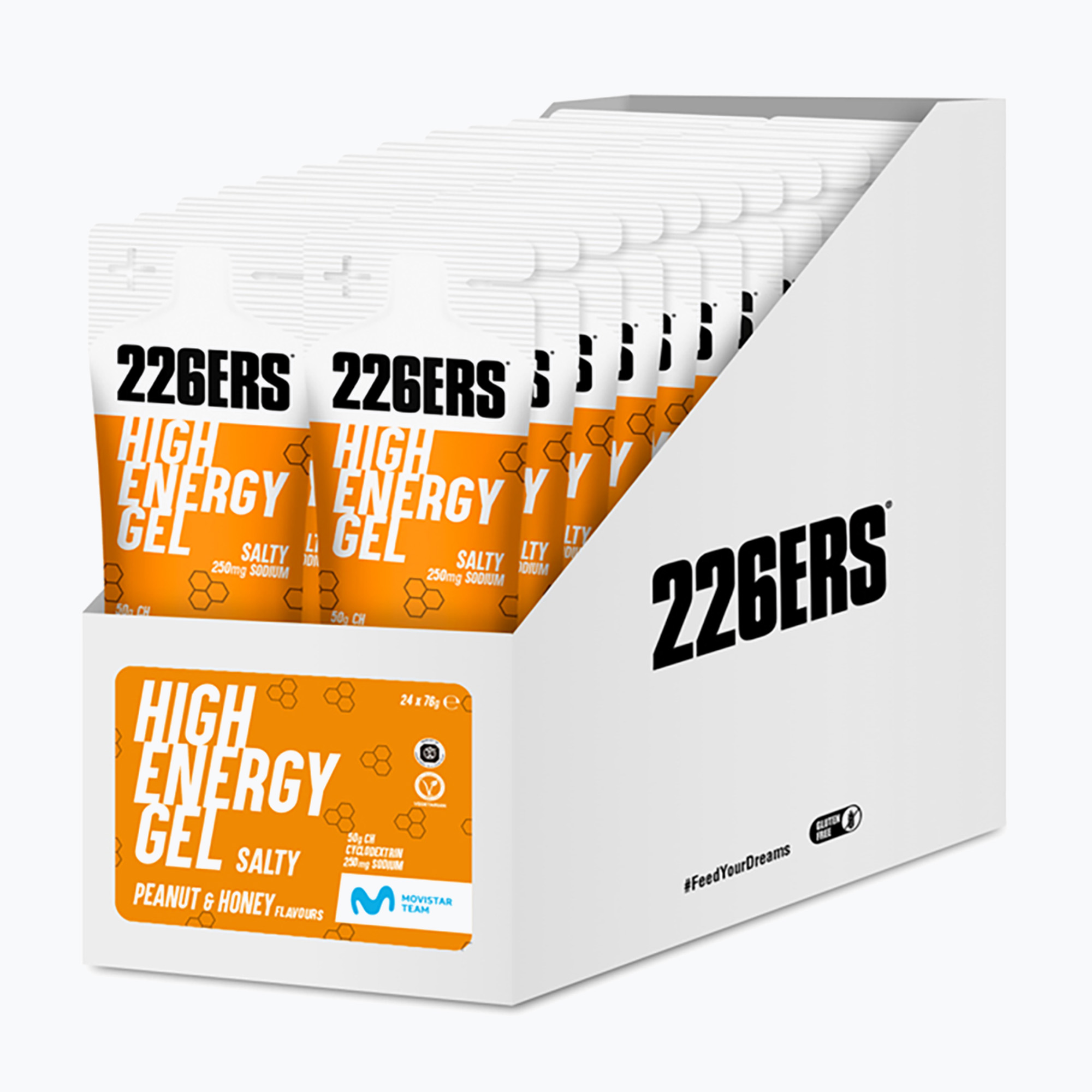 Sada energetických gélov 226ERS High Energy Salty 24 ks x 76 g oriešky/med