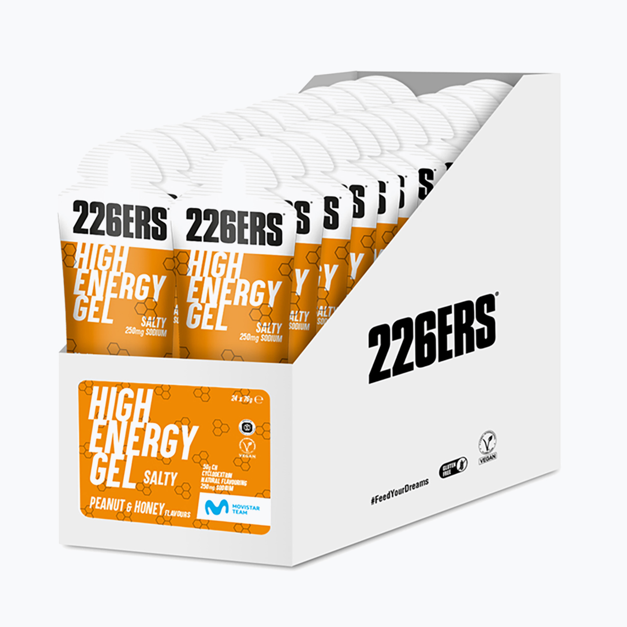 Sada energetických gélov 226ERS High Energy Salty 24 ks x 76 g oriešky/med