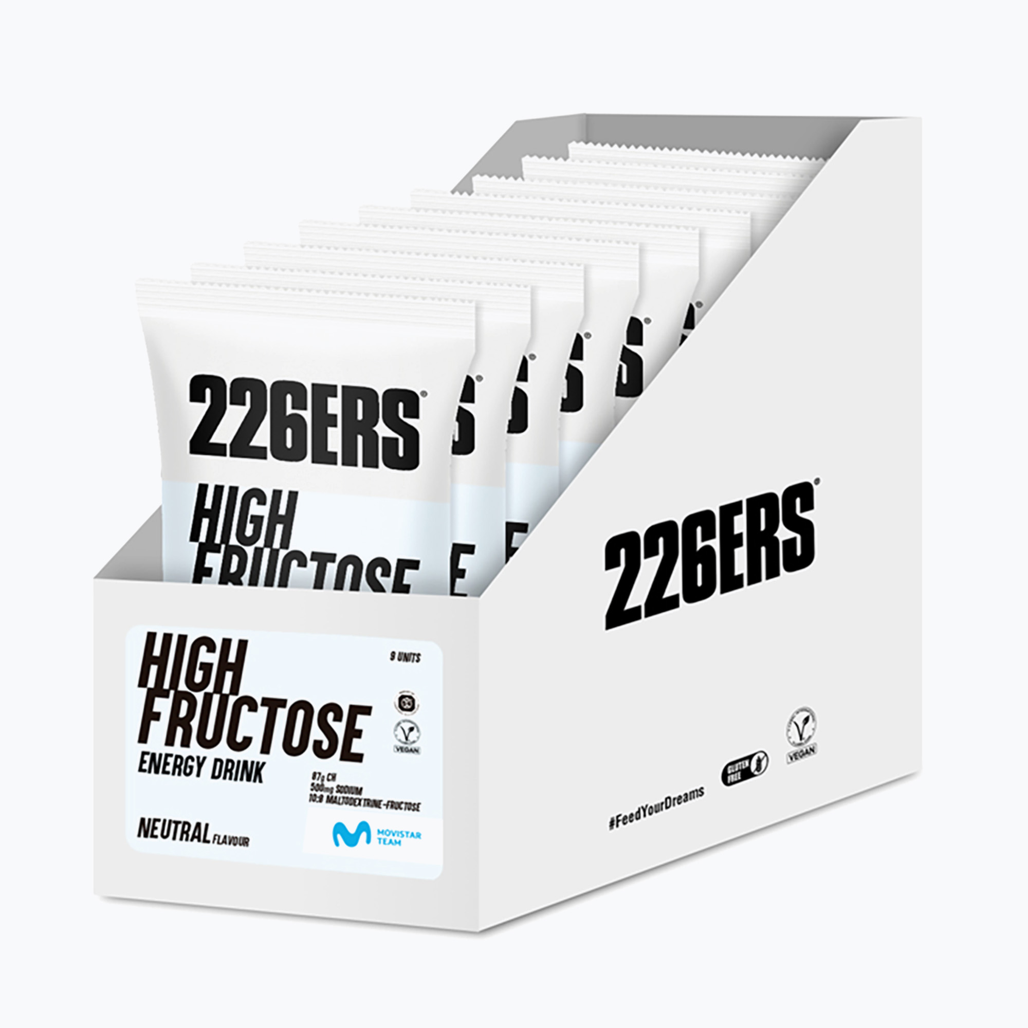 Sada energetických nápojov s vysokým obsahom fruktózy 226ERS High Fructose Energy Drink 9 ks. x 90 g neutrálny (High Fructose Energy Drink 56381)