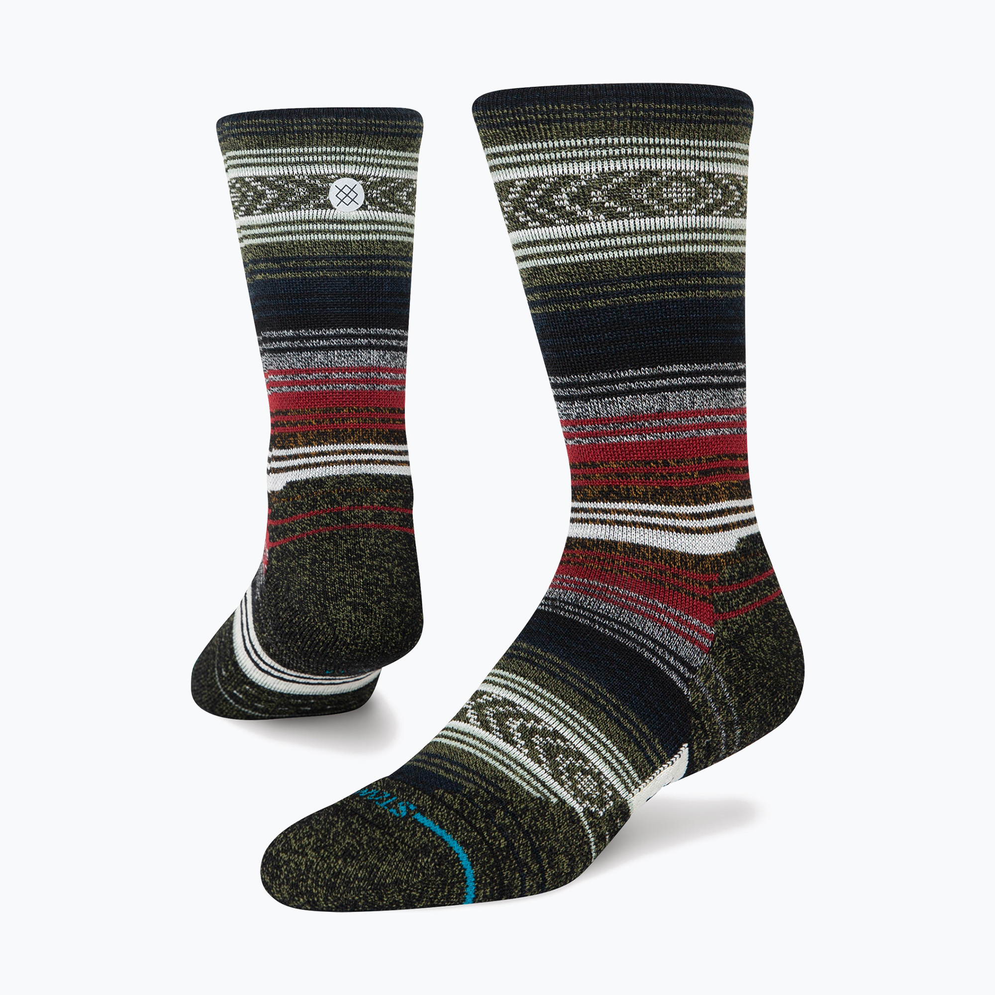Bežecké ponožky Stance Mid Wool Crew black/red (Mid Wool Crew A458A24MID-BLR)