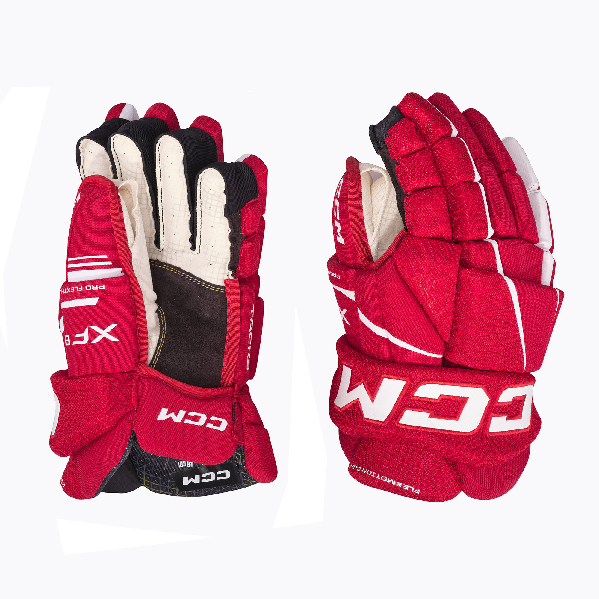Hokejové rukavice CCM Tacks XF80 SR červená/biela