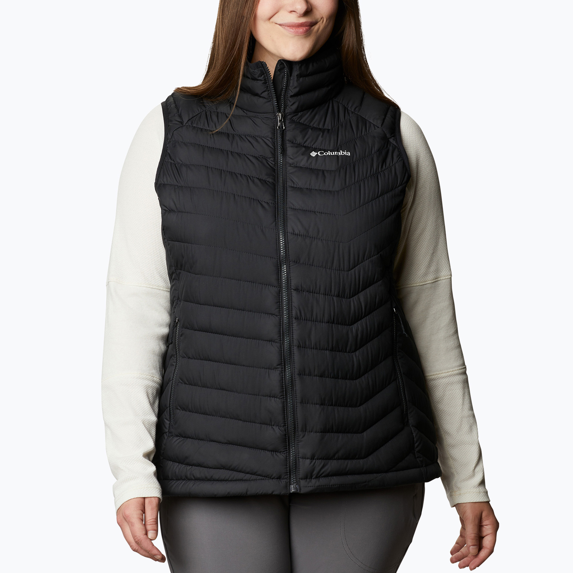 Dámske trekingové tričko bez rukávov Columbia Powder Lite black