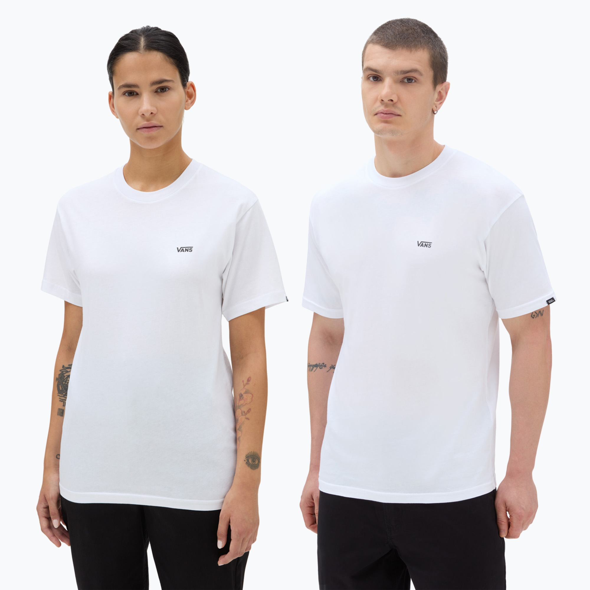 Pánske tričko Vans Mn s logom na ľavej strane hrude white/black (Left Chest Logo VN0A3CZEYB21)