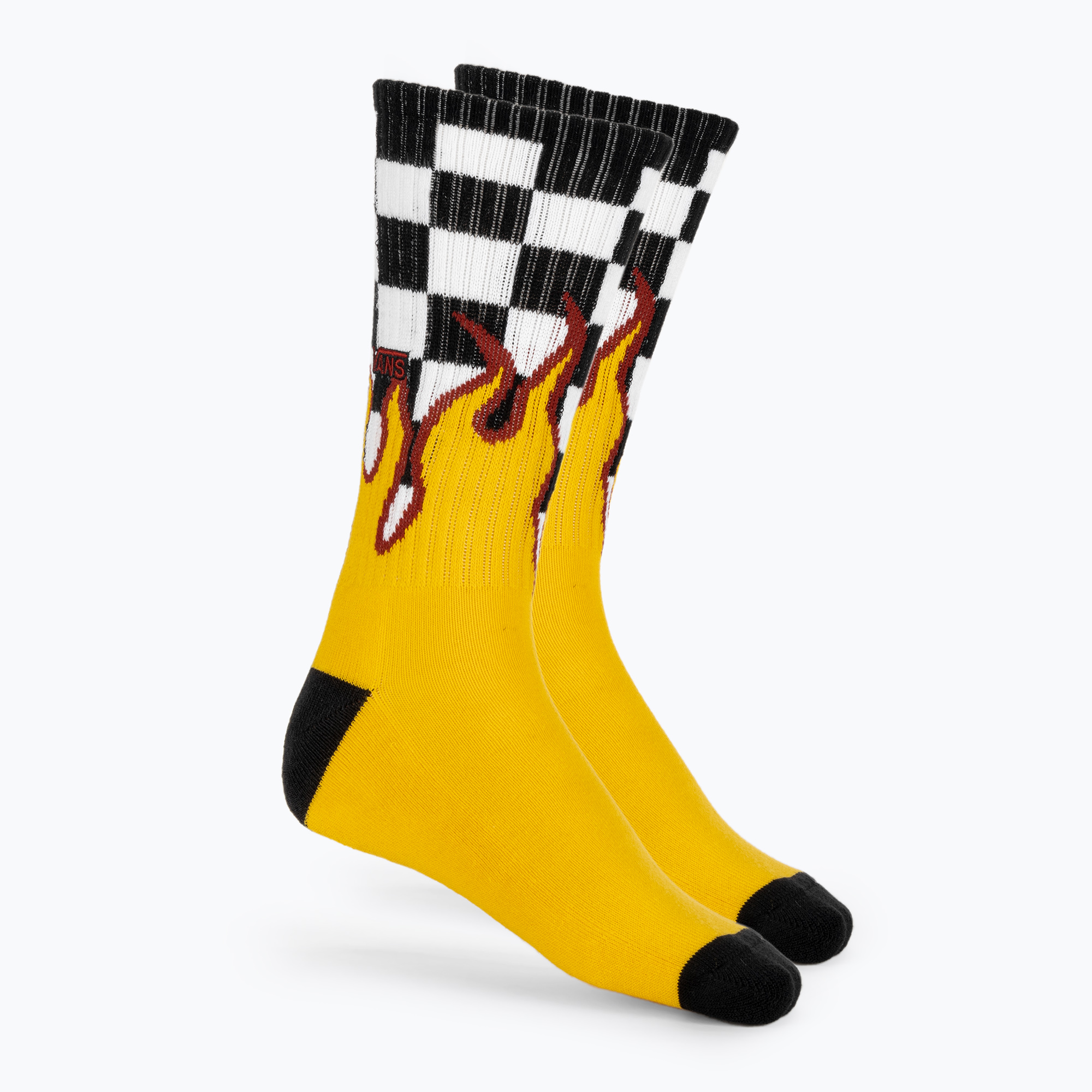 Pánske ponožky Vans Flame Check Crew black/white/check/flame (Flame Check Crew VN0A4TQHZIA1)