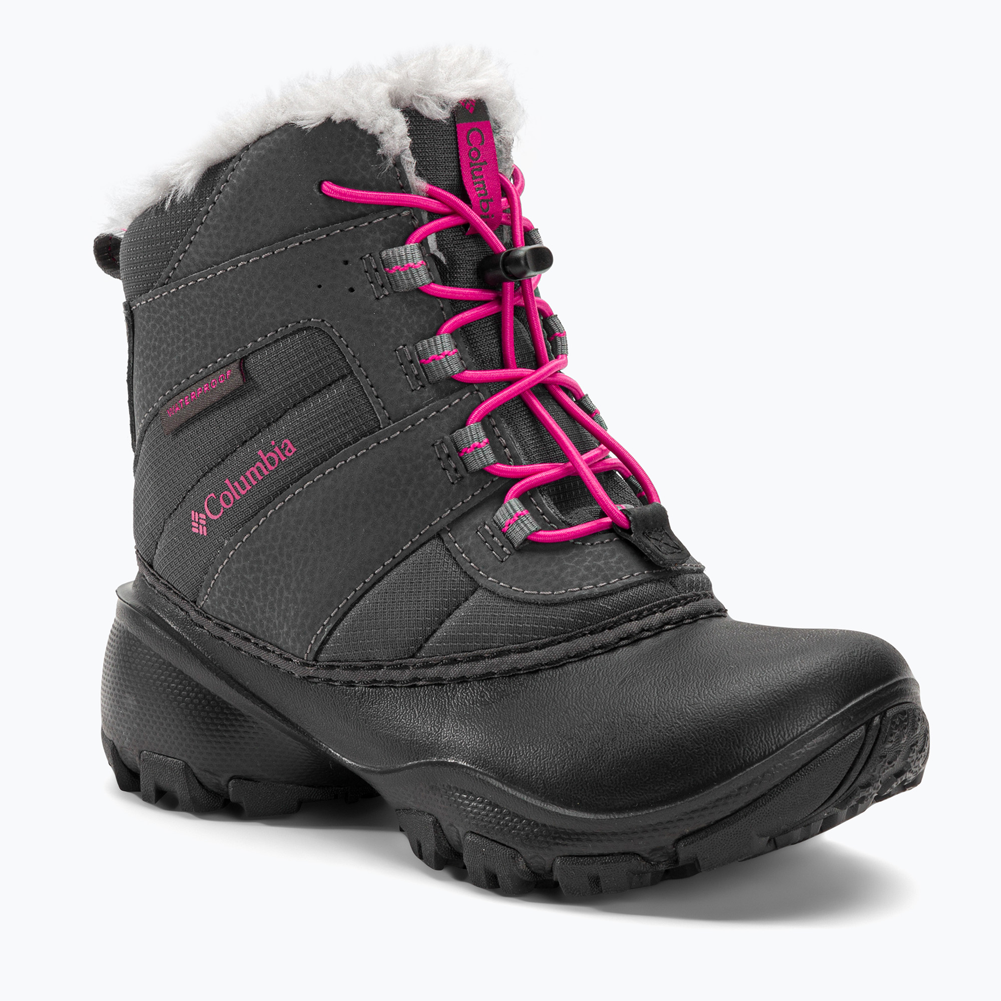 Columbia Rope Tow III WP Dievčenské detské snehové topánky dark grey/haute pink (Rope Tow III WP Girl 1637842089)
