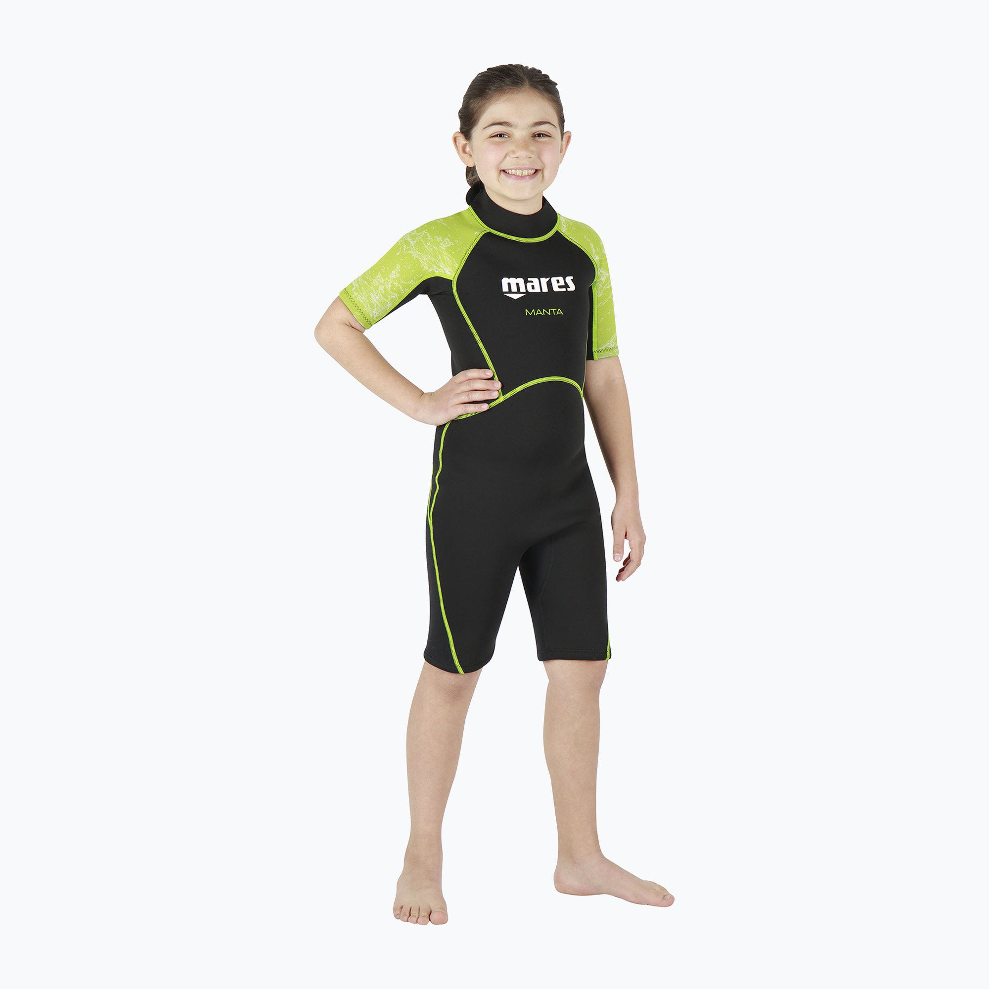 Mares Shorty Manta 2 mm detský plavecký neoprén čierno-zelený 412460 (Shorty Manta 412460)