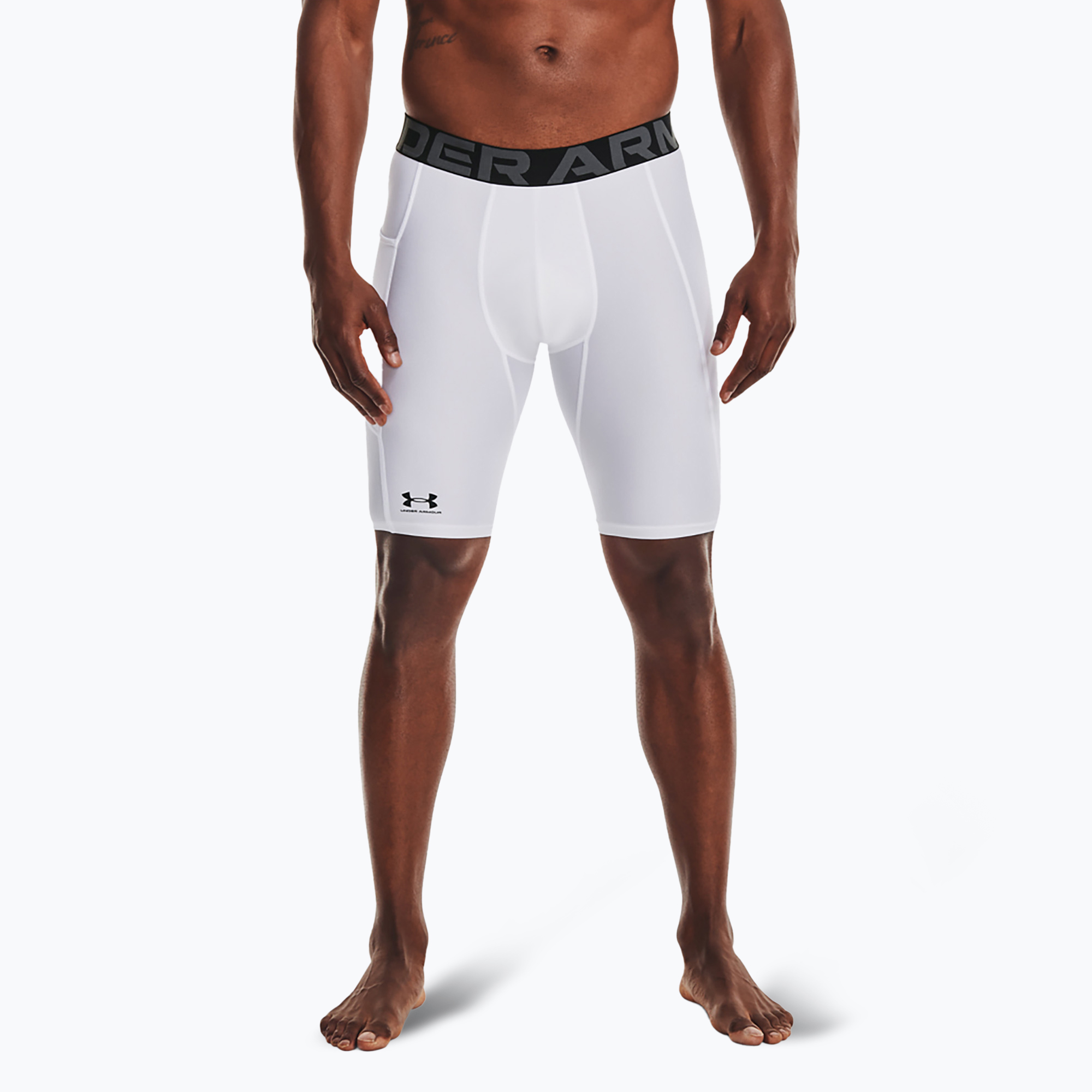 Pánske šortky Under Armour HG Armour Long Shorts white/black (HG Armour Long Shorts 1361602-100)