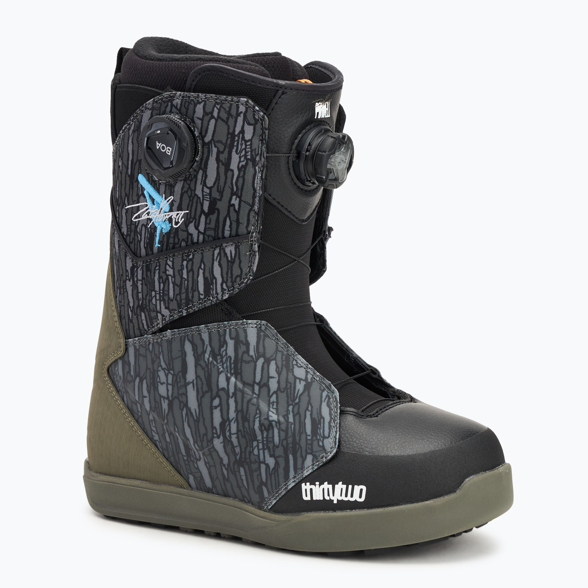 Pánske snowboardové topánky ThirtyTwo Lashed Double Boa Powell '24 olive/grey/black (Lashed Double Boa Powell '24 8105000533)