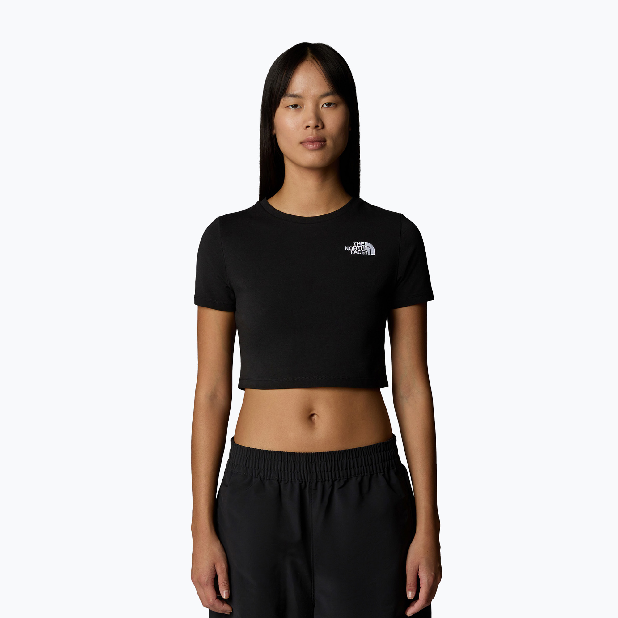 Dámske tričko The North Face Essential Cropped Slim Tee tnf black (Essential Cropped Slim Tee NF0A55AOJK31)