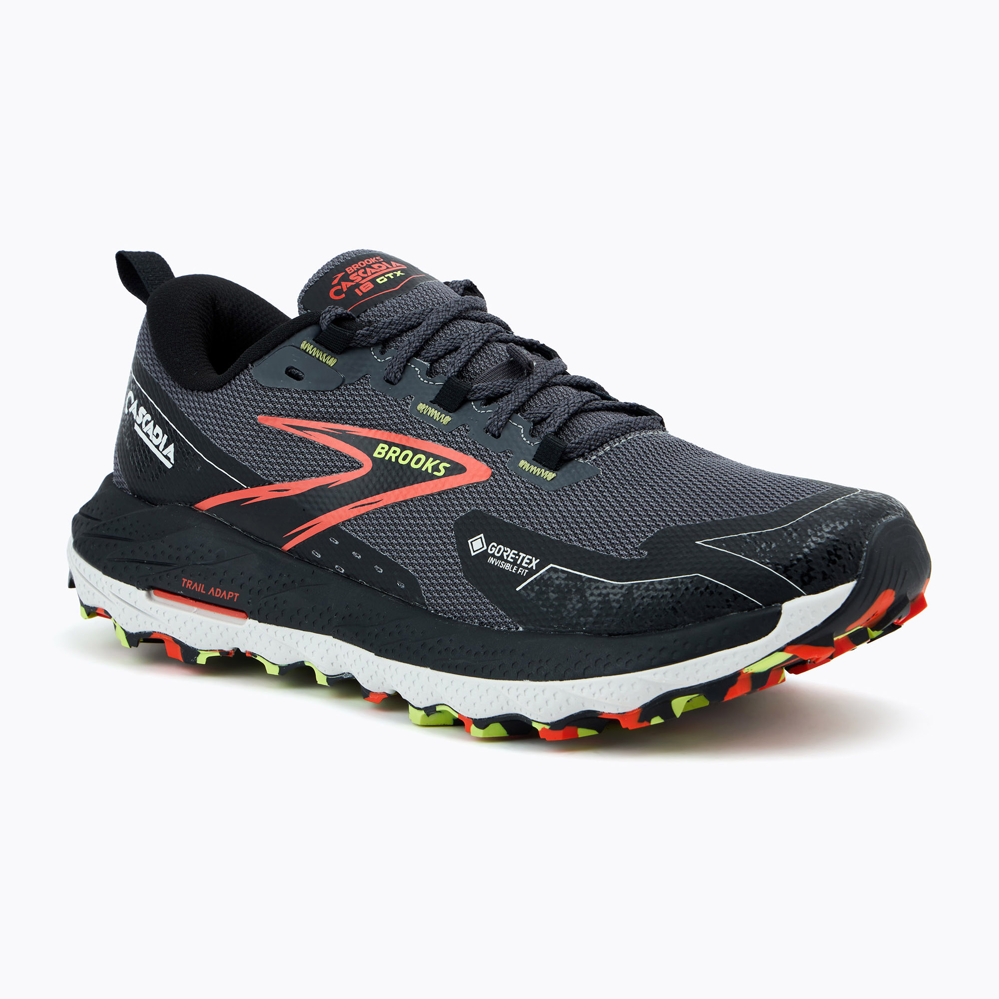 Pánska bežecká obuv Brooks Cascadia 18 GTX blackened pearl/black/tomato (Cascadia 18 GTX 1104271D016)