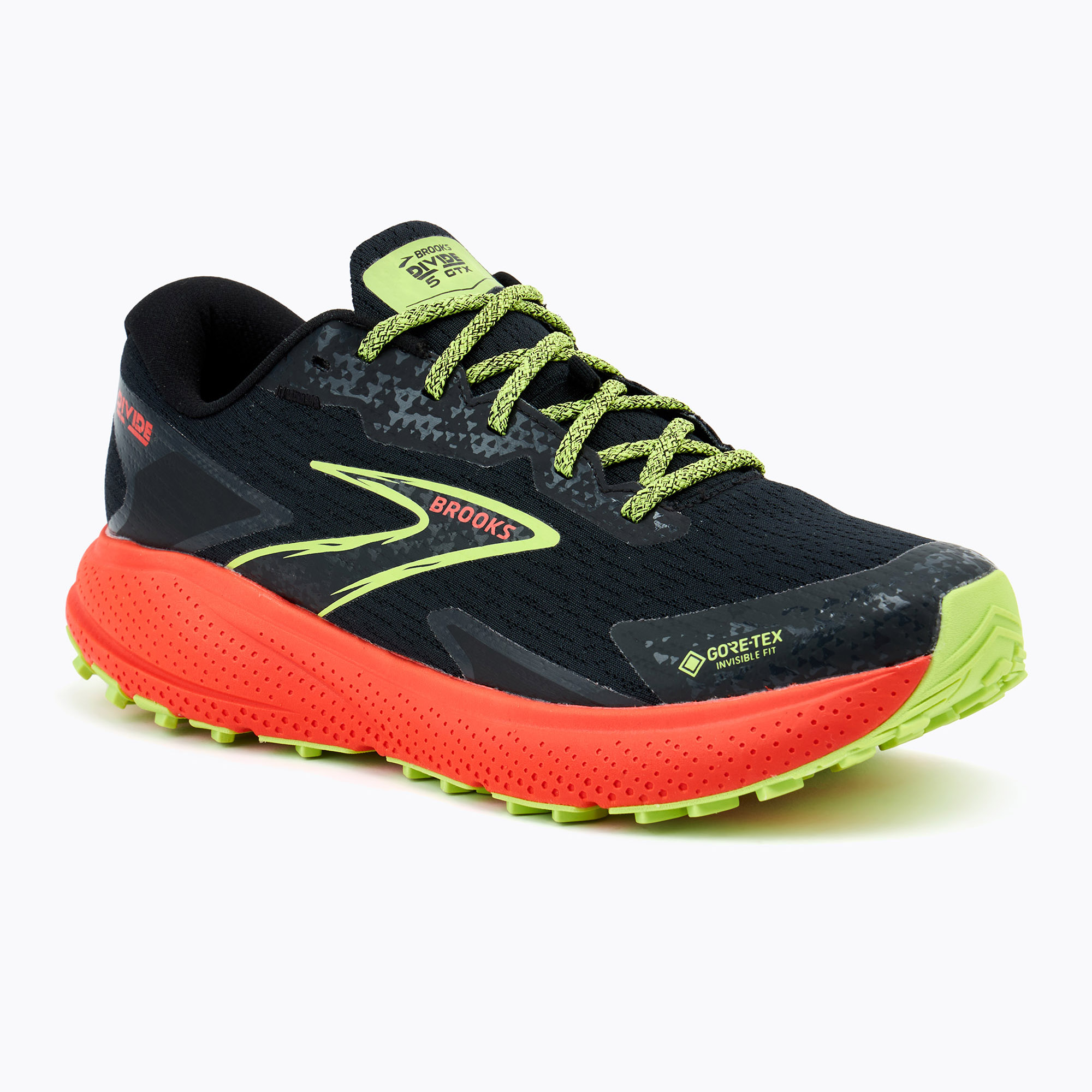 Pánska bežecká obuv Brooks Divide 5 GTX black/cherry/lime (Divide 5 GTX 1104281D091)