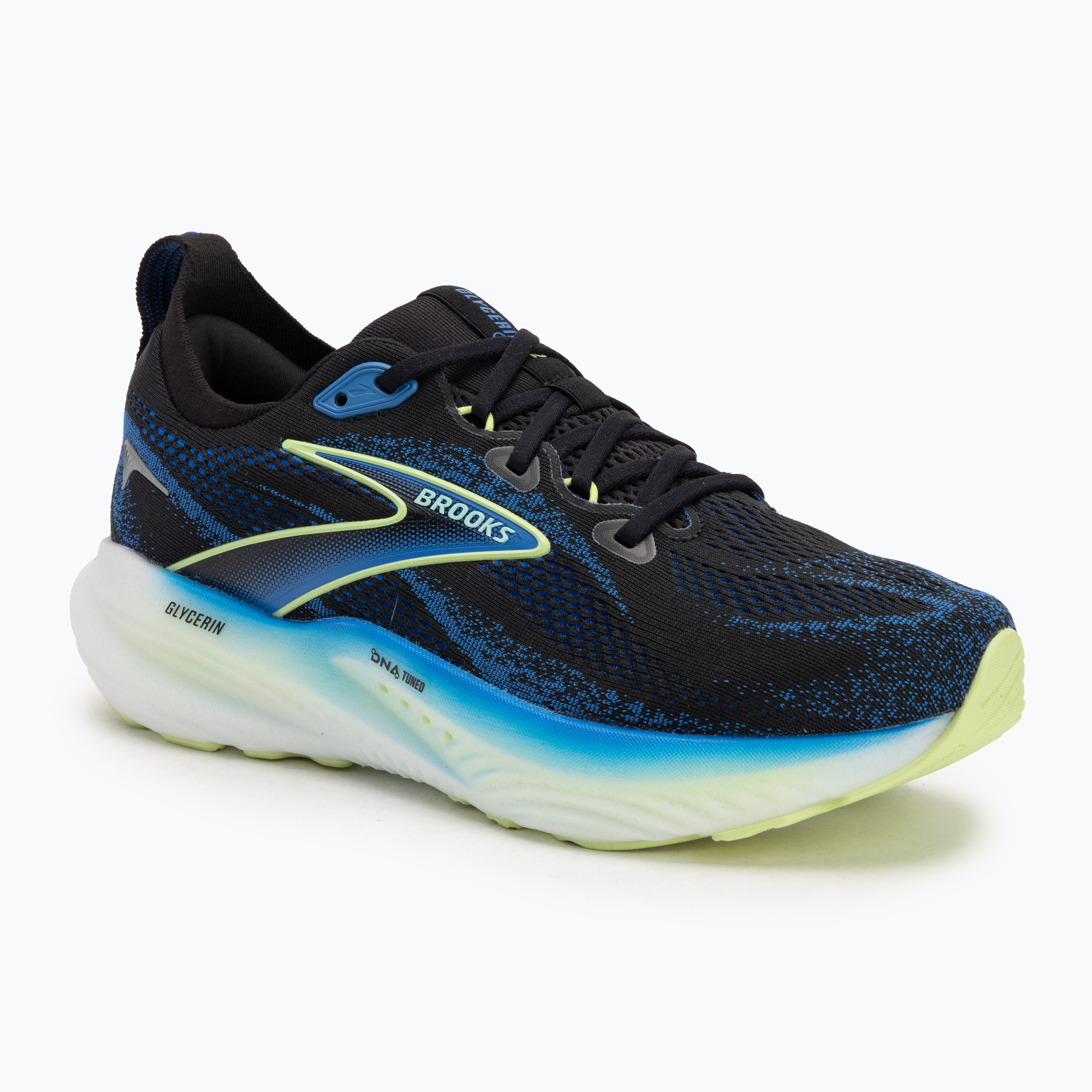 Pánska bežecká obuv Brooks Glycerin 22 wide fit black/cobalt/neo yellow (Glycerin 22 1104452E002)
