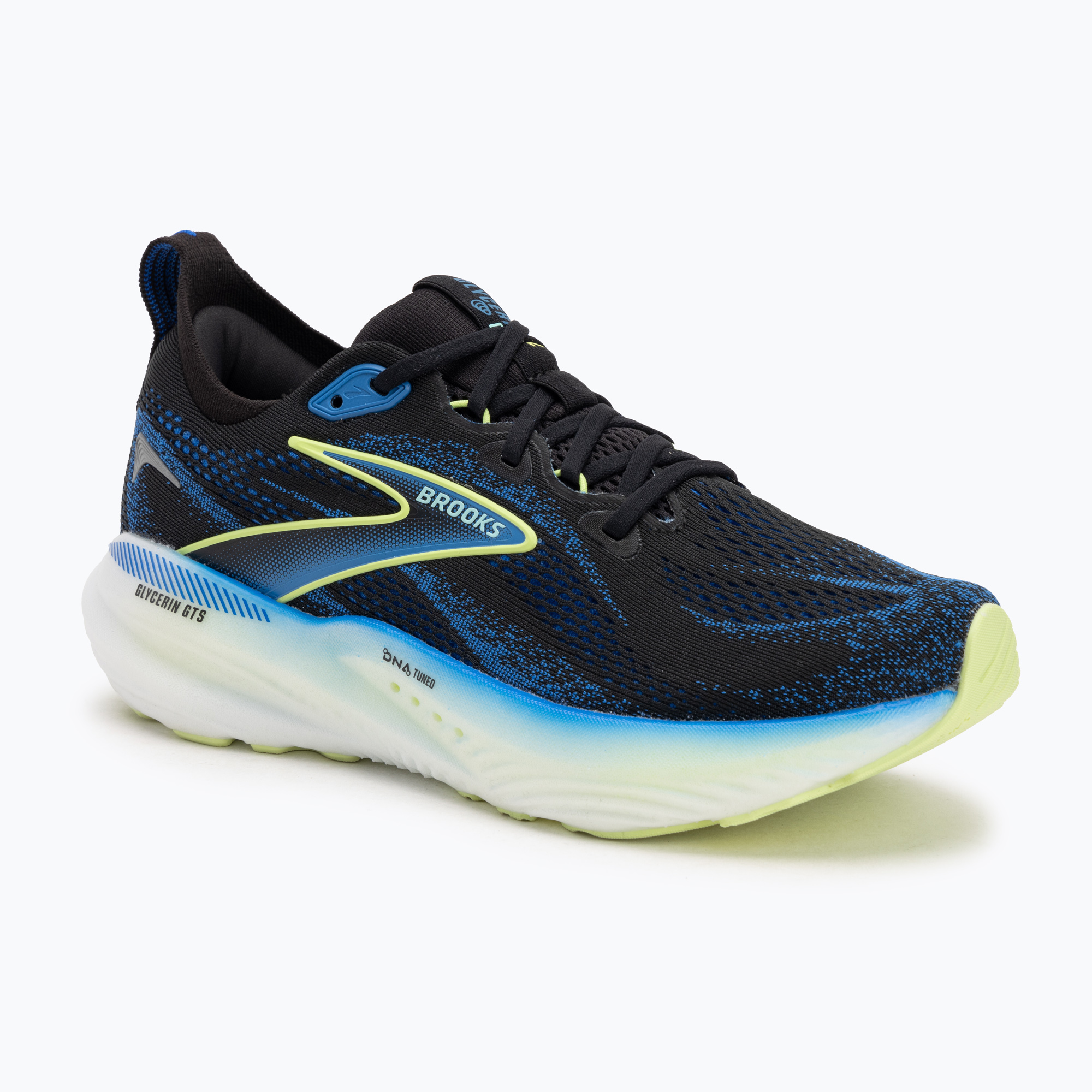 Pánska bežecká obuv Brooks Glycerin GTS 22 black/cobalt/neo yellow (Glycerin GTS 22 1104461D002)