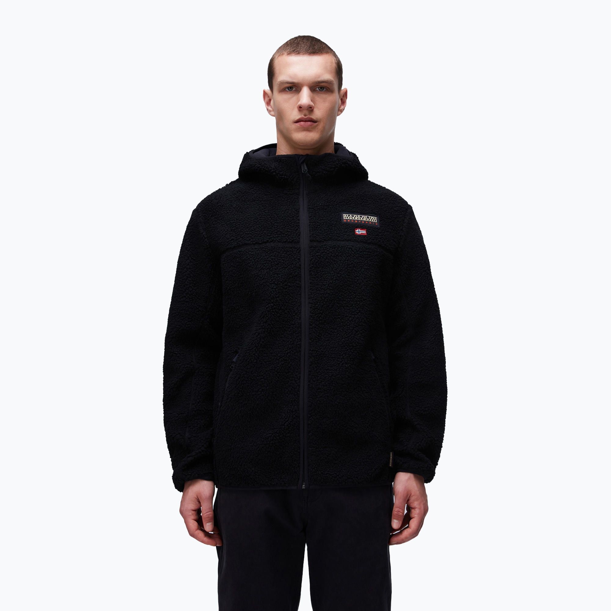 Pánska mikina Napapijri T-Tynik Full Zip s kapucňou čierna 041 (T-Tynik Full Zip Hooded NP0A4IA8-0411)