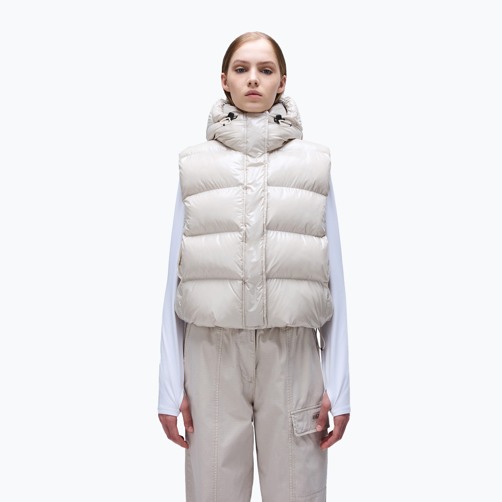 Dámska vesta Napapijri A-Glane V beige silver n90 (A-Glane V NP0A4I5CN901)