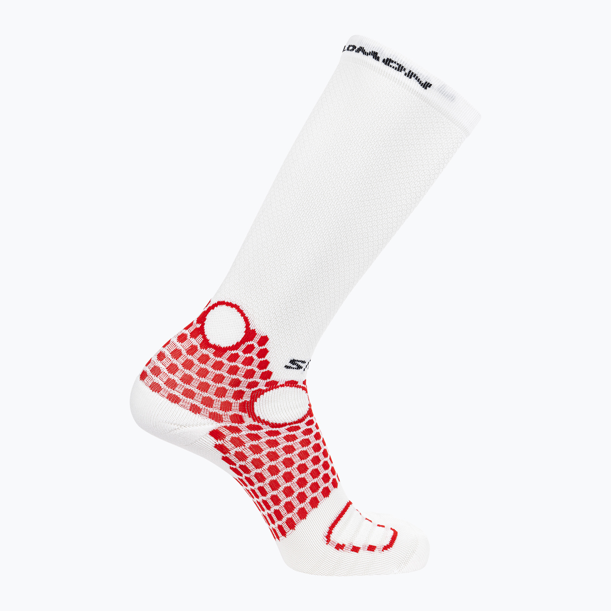 Bežecké ponožky Salomon S/Lab Ultra Knee white/ fiery red (S/Lab Ultra Knee LC208130056)