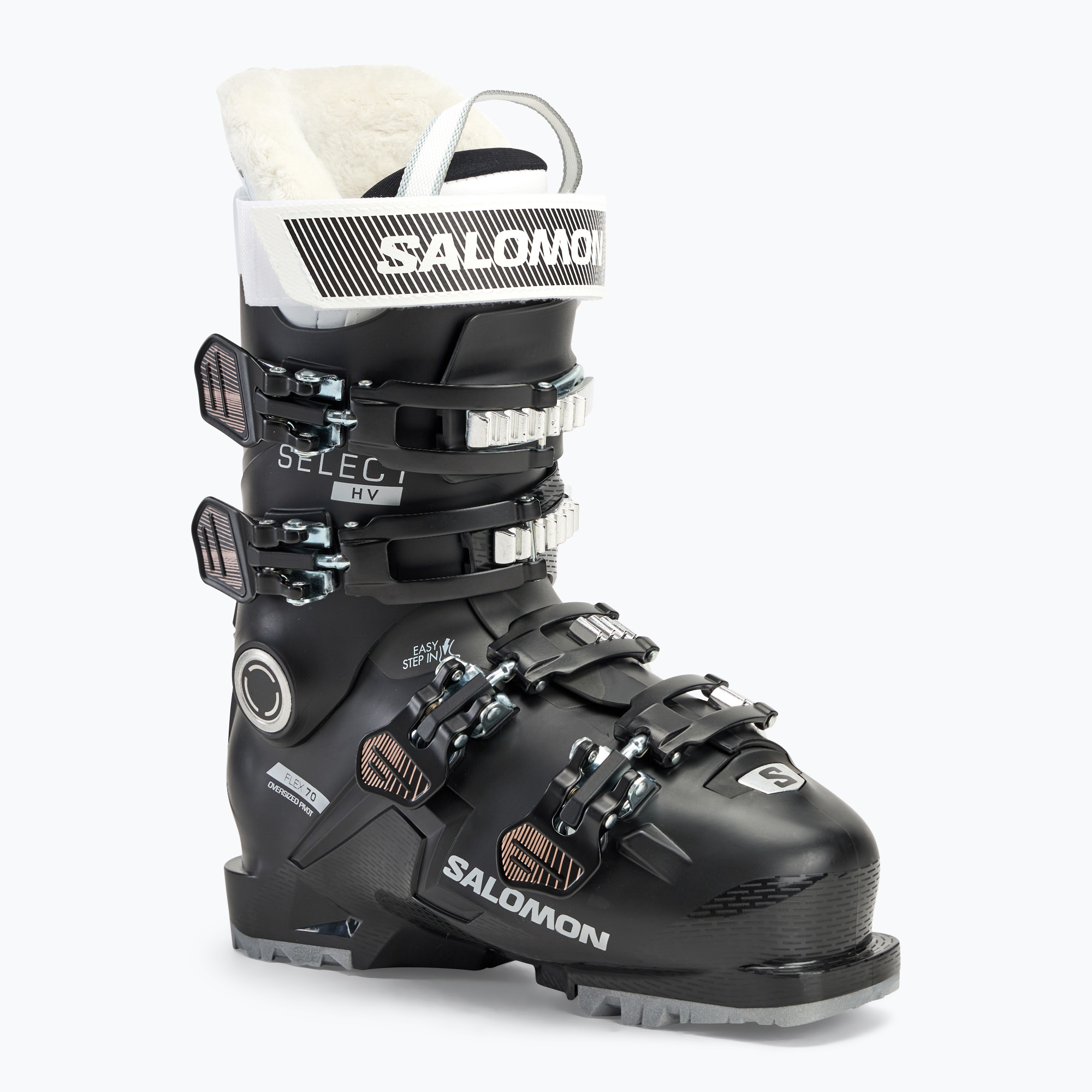 Dámska lyžiarska obuv Salomon Select HV 70 W GW black/rose gold met./white (Select HV 70 W GW L47343200)