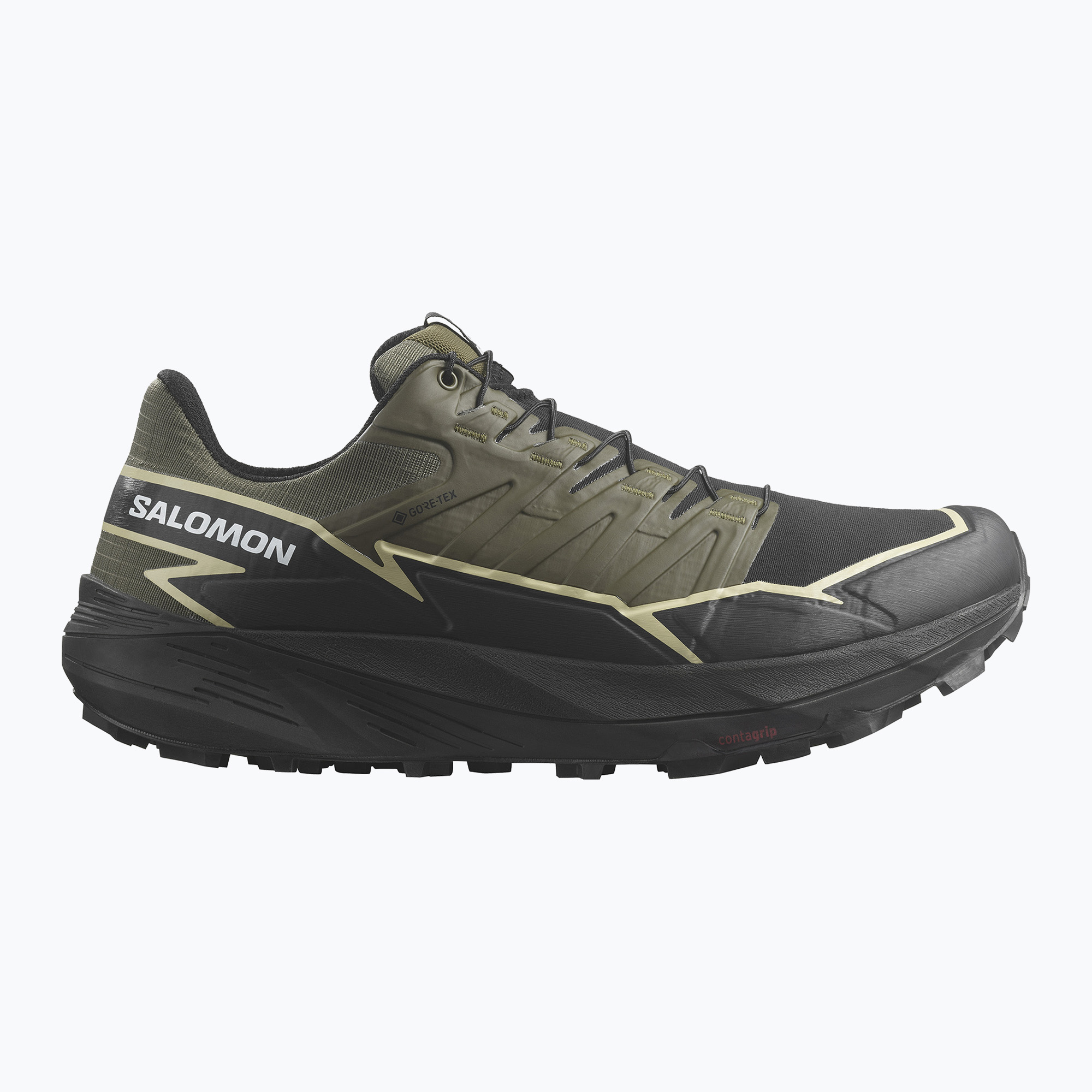 Pánske bežecké topánky Salomon Thundercoss GTX olive night/black/alfalfa (Thundercoss GTX L47383400)